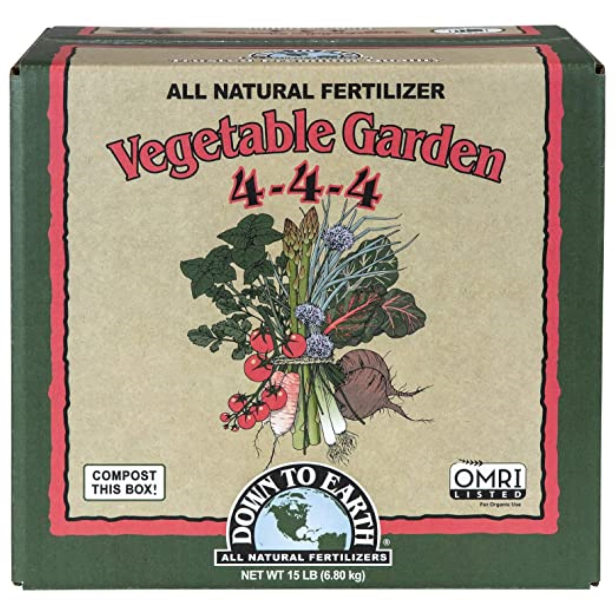 BFG Supply Vegetable Garden Organic Fertilizer 4-4-4 Granules - 15 lbs Box — Outdoor & Indoor Plant Use, Easy Application