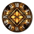 thumbnail image 2 of Designart "Fractal Tide in Gold and Black V" Geometric Oversized Wall Clock, 2 of 5