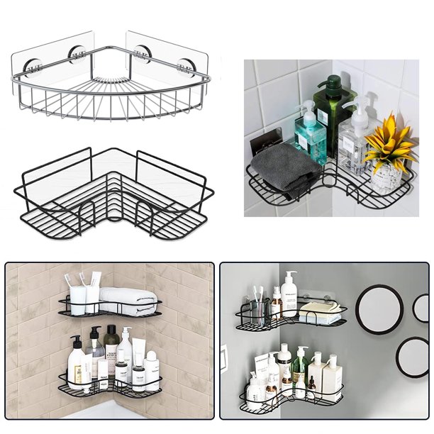 Lishuaiier Corner Shower Caddy Adhesive Shower Caddies US304 Stainless