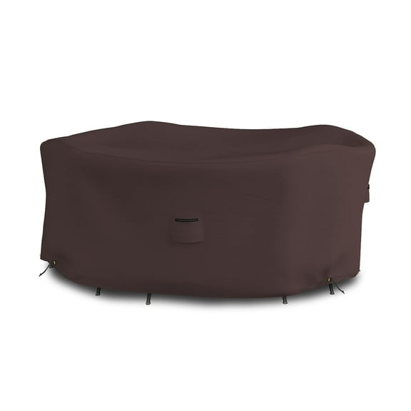 COVERS&ALL Round Dining Table Set Cover, Made of 18 Oz Waterproof & UV-Resistant Cover Tuff Fabric, Suitable for Indoors/Outdoors (70”, Coffee)