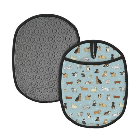 

Matuu Cartoon Doodle Puppy for Non Slip Pot Holder for Kitchen Baking and Cooking Silicone Pot Mat Mitten With Hanging Loop Heat Resistant 7.5 x 9.4 Inches
