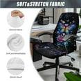 thumbnail image 3 of FKELYI Rose Floral Butterfly Musical Note Print 3 Pcs Set Office Chair Cover with Armrest Covers Anti-Dust Swivel Boss Chair Slipcover Gaming Armchair Protector, Large, 3 of 6