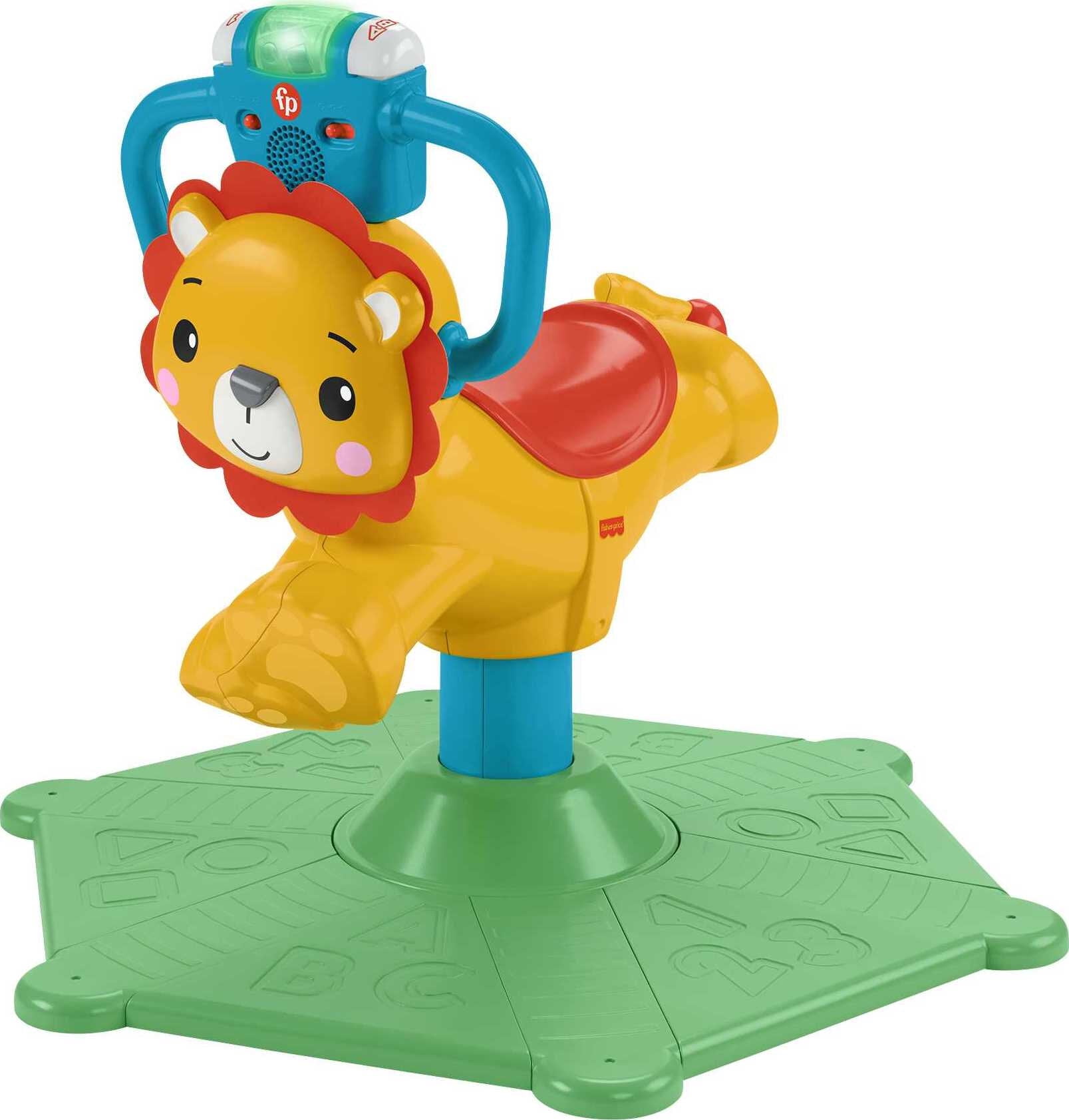 FisherPrice Bounce & Spin Lion Stationary RideOn Learning Toy