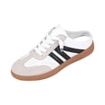 thumbnail image 3 of Womens Vintage Color Block Casual Sneakers Black White Faux Suede Non Slip Gum Rubber Sole Lace Up for Walking Commute Daily Wear Ladies Shoes 42, 3 of 7
