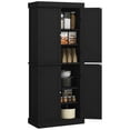 thumbnail image 2 of Topcobe 72-Inch Kitchen Pantry Cabinet, Sliding Door Storage, Freestanding Wooden Shelves, Black Grain Finish, Space-Saving Storage Solution, 2 of 11