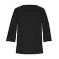 thumbnail image 4 of Timegard Womens Tops Square Neck Button Long Sleeve Solid Color Blouses Casual Comfy Loose Tee Tops, 4 of 5