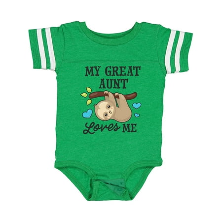 

Inktastic My Great Aunt Loves Me with Sloth and Hearts Gift Baby Boy or Baby Girl Bodysuit