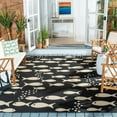 thumbnail image 2 of SAFAVIEH Courtyard Trena Fishes Indoor/Outdoor Area Rug, Black/Beige, 10' x 14', 2 of 13