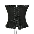 thumbnail image 4 of VASLANDA Women's Lace up Boned Plus Size Overbust Corset Bustier Top with G-String, 4 of 6