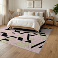 thumbnail image 3 of ODIKA Pink Geometric Contemporary Abstract Prism Border Interlocking Foldable Easy Care for Queen Size Bedroom, Under Bed, Master Suite, 3 of 7