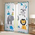 thumbnail image 2 of Homewish Elephant Lion Monkey Boy Blackout Curtains Set of 2 (52x84 Each),Cartoon Jungle Animal Window Curtains,Kawaii Woodland Wildlife Curtains and Drapes,Lightweight Room Decor, 2 of 6