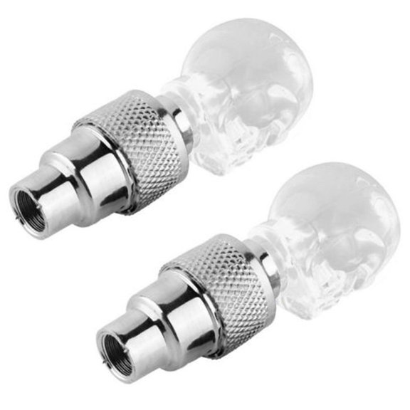 2pcs Skull Shape Valves Cap LED Wheel Tyre Lamp For Car Motorbike Bike Home Decor Christmas Gifts Of The Day