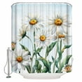thumbnail image 2 of Spring Floral Waterproof Fabric Shower Curtain, Watercolor Summer Botanical White Daisy Shower Curtain for Bathroom Curtains Bathtubs Hotel Washable Shower Curtains with 12 Hooks Long 72x78in, 2 of 6