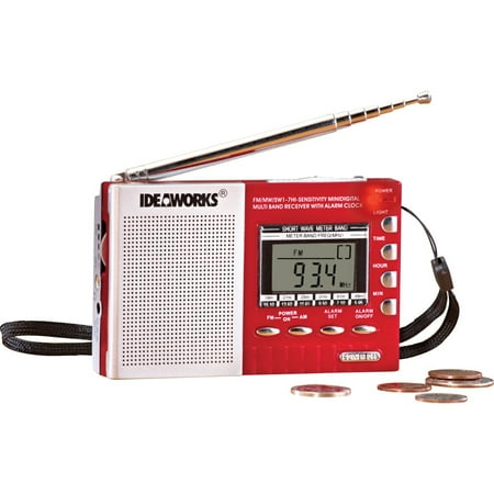 Digital Worldwide Radio And Alarm Clock, Red