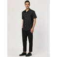 thumbnail image 4 of INSPIRE CHIC Men's Short Sleeves Polka Dots Button Down Shirt Black 38, 4 of 7