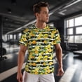 thumbnail image 3 of Wukai Orange and Lemon Print Men's Short-Sleeved Mesh T-Shirt,Quick-Dry Short Sleeve Workout T-Shirt-X-Small, 3 of 8