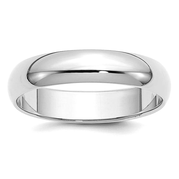 925 Sterling Silver Rhodium Plated 5mm Half-round Size 12 Band Ring for Women and Men - 4.5 Grams