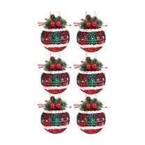 Christmas Outdoor Decor Christmas Cloth Bag Red Plaid 6cm Christmas Tree Hanging Decorations Christmas Foam Decorative Hangings.