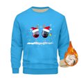 thumbnail image 1 of Blusas y camisas de cuello redondo y manga larga para hombre, blusa de poliéster con estampado navideño de copa de vino y terciopelo., 1 of 6