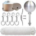 thumbnail image 1 of Durable Flag Pole Parts Set with Cast Aluminum Pulley & UV Resistant Rope, 1 of 5