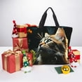 thumbnail image 2 of Japuie Realistic Style Cute Cat Print Tote Bags, Shoulder Bag with Zipper Closure, Top Handle Handbag,Shopping Bags,Travel Shoulder Bag ,Suitable for Gym Shopping, Work, and School, 2 of 7