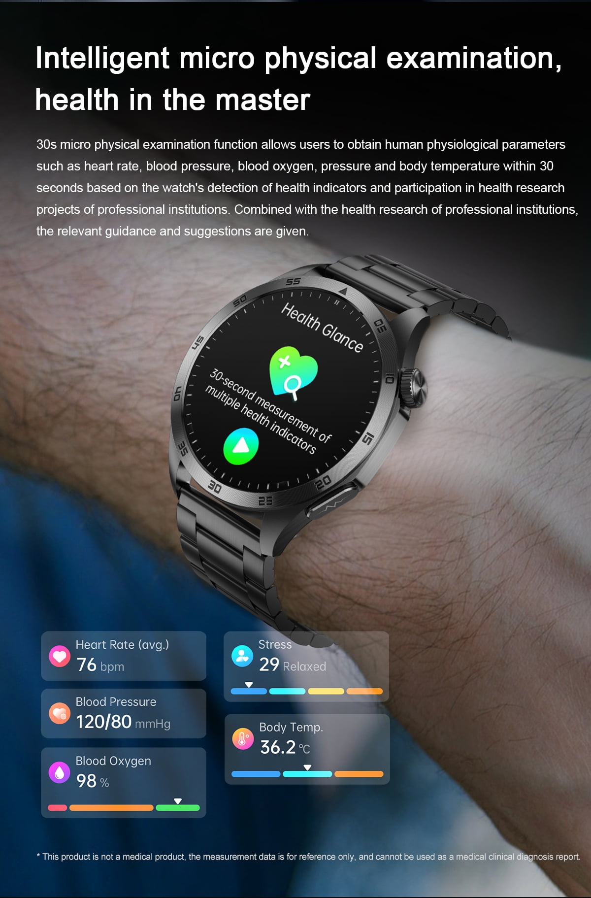 Laatikui ET485 smart watch for men 1.43 inch health monitoring fitness tracker waterproof IP68