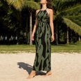 thumbnail image 4 of GUACER Maxi Dress for Women Halter Neck Abstract Print Sleeveless Backless Sundress Boho Flowy High Waist Resort Wear Beach Vacation Outfit, 4 of 7