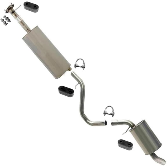 Northeastern Exhaust Front & Rear Muffler with Hangers Fits 2004-2005 GMC Envoy XUV 4.2L & 2004-2005 GMC Envoy XUV 5.3L - Direct Fit | Stainless Steel System Kit