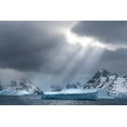 thumbnail image 2 of Jaynes Gallery 18x13 White Modern Wood Framed Museum Art Print Titled - Antarctica-South Georgia Island Sunbeams light up icebergs, 2 of 4