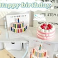 thumbnail image 3 of 10Pieces Beautiful 3D Birthday Card Birthday Party Supplies Unique Rainbow Greeting Card Paper Texture for Children, 3 of 10