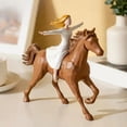 thumbnail image 5 of Resin Horse Figurine with Girl Riding - Handcrafted Desktop Ornament for Home Decor, 6.7 x 3.9 x 6.7 Inches, 1 Piece, 5 of 7