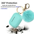 thumbnail image 3 of for Airpods Pro 2 Case, Silicone Protective Covers Skin Come with Keychain+Fur Ball Compatible with Apple AirPods Pro 2nd Generation 2022 (Mint-Green), 3 of 9