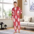 thumbnail image 7 of 1 Piece Adult Onesie Pajamas Cozy & Loose-Fit Sleepsuit Loungewear with Pockets White Snowflakes Seamless Pattern X-Small, 7 of 7