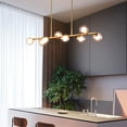 thumbnail image 4 of Lampara COLGANTE VINTAGE Ilios Innova barra de 8 luces esferas de cristal DORADA, 4 of 9