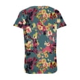thumbnail image 4 of Fiudx Ofertas Flash Del Día Camiseta Holgada Informal de Manga Corta con Cuello En V a Cuadros para Mujer, 4 of 5