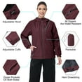 thumbnail image 5 of Xidunhg Women's Lightweight Jacket Waterproof Packable with Hood Cycling Bike Outdoor Jacket Windbreaker Wine Red XL, 5 of 12