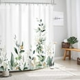 thumbnail image 3 of Sage Green Leaves Plant Eucalyptus Shower Curtain for Bathroom 60W X 72H Inches Botanical Nature Mint Gold Leaf Bathroom Curtains Set Summer Floral Aesthetic Bath Accessories Decor Fabric, 3 of 6
