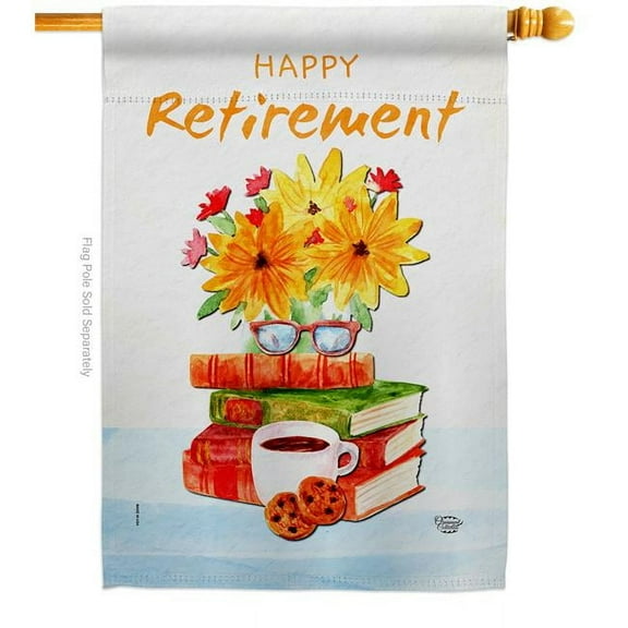 Ornament Collection H192651-BO Retirement Activites Celebration Double-Sided Garden Decorative House Flag, Multi Color