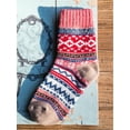 thumbnail image 2 of Aunavey 1 Pack Womens Vintage Wool Socks Winter Soft Warm Thick Cold Knit Crew Socks, 2 of 3