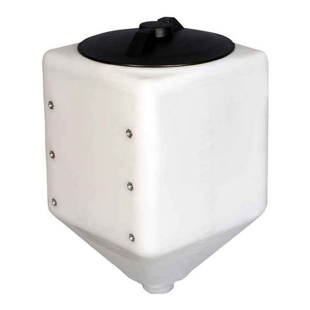 Norwesco 5 Gallon Square Total Drain Tank for Patio, Lawn, and Garden, White