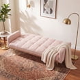 thumbnail image 4 of 69" Soft Teddy Fleece Sofa Bed, Couch with 3-Speed Convertible Design, Futon with Stable Durable Frame for Living Room Small Spaces, Pink, 4 of 5