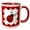 Red/White, variant on 3drose, Love Bugs Red Ladybug with Hearts, 11oz Two-tone Red Mug