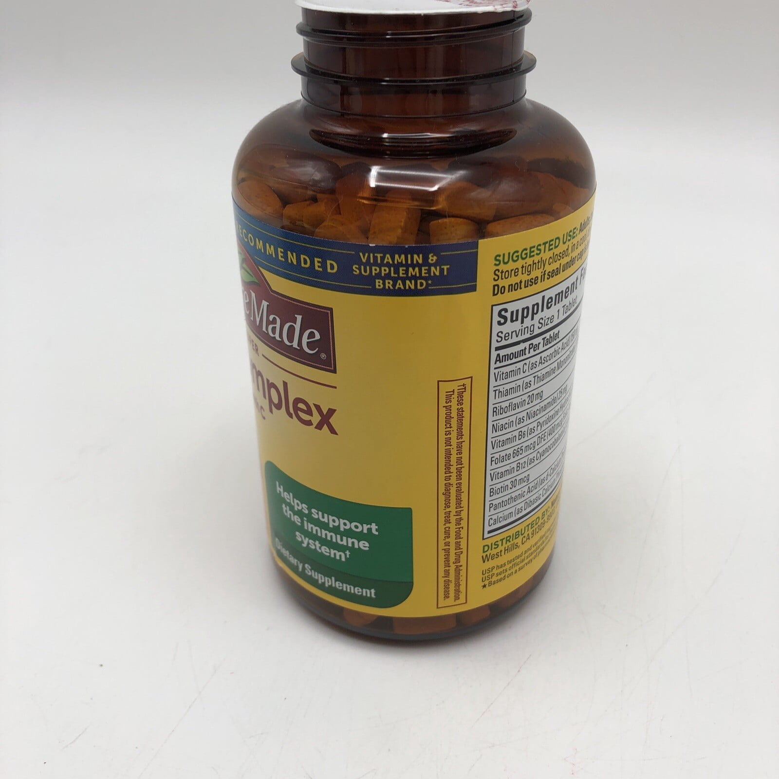 Nature Made Super B-Complex With Vitamin C & Folic Acid Tablets, 100 Count