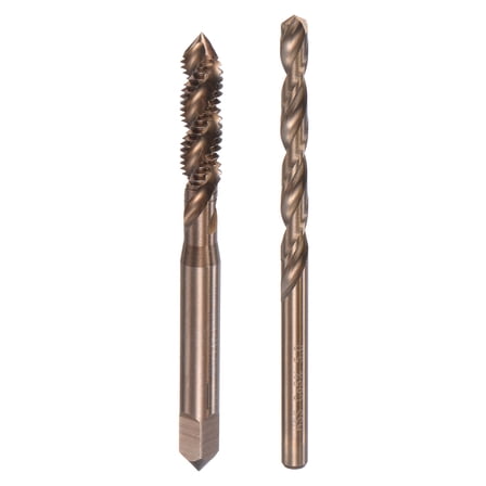 Uxcell M6 x 1 Spiral Flute Tap and 5.0mm Drill Bit Set M35 Cobalt High Speed Steel