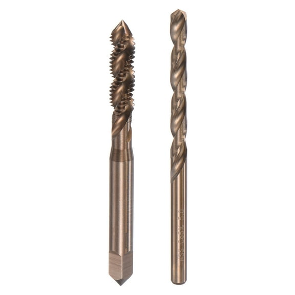Uxcell M6 x 1 Spiral Flute Tap and 5.0mm Drill Bit Set M35 Cobalt High Speed Steel