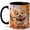 Black, variant on Cute Corgi Puppy Coffee Mug, Fall Leaves Dog Lover Autumn Design, 11 oz Ceramic Cup