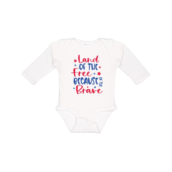 Inktastic Memorial Day Land of The Free Because of The Brave Boys or Girls Long Sleeve Baby Bodysuit