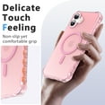 thumbnail image 3 of Dteck for iPhone 16 Case,Compatible with MagSafe,Shockproof Military-Grade Protection,Air-Guard Corners,Anti-Yellowing Frosted Magnetic Phone Case for iPhone 16, Pink, 3 of 5