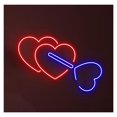 thumbnail image 1 of Letrero De Neón LED Con Forma Corazón Y Flecha, Dos Corazones, Amor, Decoración Pared, Boda, Pareja, Dormitorio, Guardería 45cm, 1 of 2