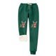 thumbnail image 1 of Gibobby pantalones anchos mujer Mujer estampado navideño Otoño Invierno terciopelo bolsillos cálidos cintura elástica pierna deportes pantalones casuales (Verde, M), 1 of 4